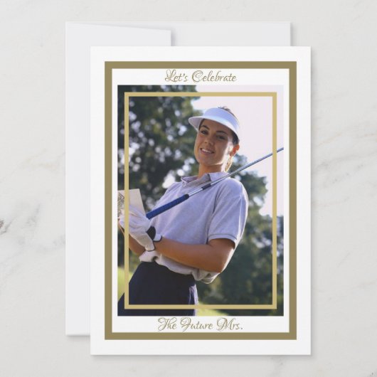 Bachelorette Party Vrijgezellenfeest Goud & Wit Kaart (Achterkant)