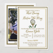 Bachelorette Party Vrijgezellenfeest Goud & Wit Kaart (Voorkant / Achterkant)