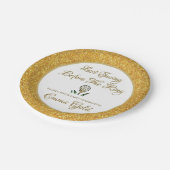 Bachelorette Party Vrijgezellenfeest Goud & Wit Papieren Bordje (Gekanteld)