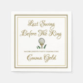 Bachelorette Party Vrijgezellenfeest Goud & Wit Servet (Voorkant)