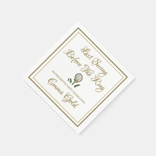Bachelorette Party Vrijgezellenfeest Goud & Wit Servet (Hoek)