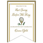 Bachelorette Party Vrijgezellenfeest Goud & Wit Vlaggetjes (Tweede vlag)