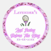 Bachelorette Party, Vrijgezellenfeest Lavendel Paa Ronde Sticker (Voorkant)