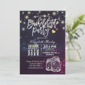 Bachelorette Party Vrijgezellenfeest Mason Jar Lig Kaart (Staand voorkant)