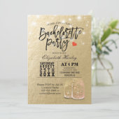 Bachelorette Party Vrijgezellenfeest Mason Jar Lig Kaart (Staand voorkant)