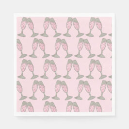 Bachelorette Party Vrijgezellenfeest Pink Champagn Servet