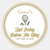 Bachelorette Party, Vrijgezellenfeest Witgoud Ronde Sticker (Voorkant)