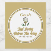 Bachelorette Party, Vrijgezellenfeest Witgoud Wijn Etiket (Enkel label)