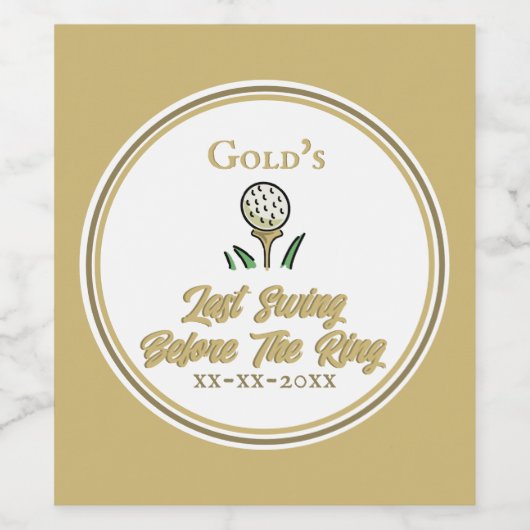 Bachelorette Party, Vrijgezellenfeest Witgoud Wijn Etiket (Enkel label)