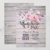 Bachelorette Party Waterverf Boho Floral Feather Kaart (Voorkant / Achterkant)