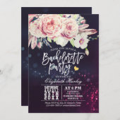 Bachelorette Party Waterverf Boho Floral Feather Kaart (Voorkant / Achterkant)