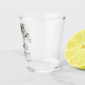 Bachelorette Party Waterverf Botanische Greenery Shot Glas (Rechts)