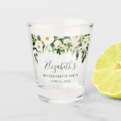 Bachelorette Party Waterverf Green Floral Shot Glas (Voorkant)