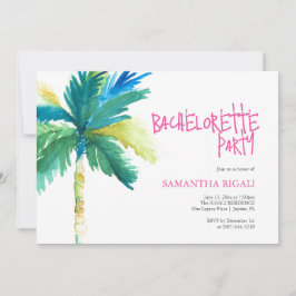 Bachelorette Party Waterverf Tropische palmboom Kaart