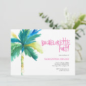Bachelorette Party Waterverf Tropische palmboom Kaart (Staand voorkant)