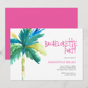 Bachelorette Party Waterverf Tropische palmboom Kaart