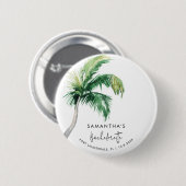 Bachelorette Party Waterverf Tropische palmboom Ronde Button 5,7 Cm (Voorkant /achterkant)