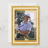 Bachelorette Party Wedding Golf Goud Glitter Wit Kaart (Achterkant)