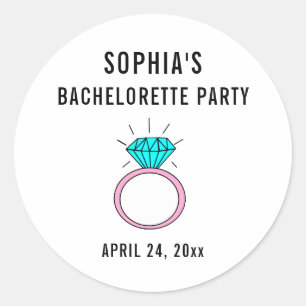 Bachelorette Party Wedding Ring Cute Girly Ronde Sticker