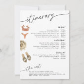 Bachelorette Party Weekend Beach Summer Itinerary Kaart (Achterkant)