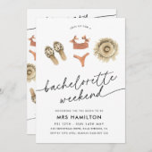 Bachelorette Party Weekend Beach Summer Itinerary Kaart (Voorkant / Achterkant)