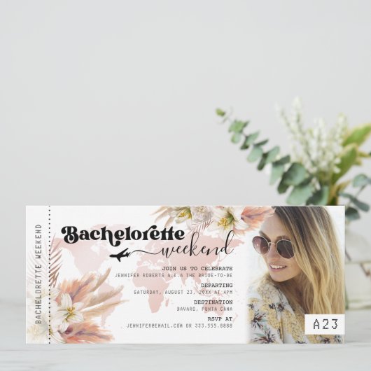 Bachelorette Party Weekend Boarding Pass Kaart (Staand voorkant)