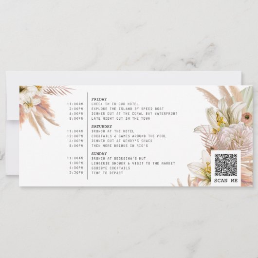 Bachelorette Party Weekend Boarding Pass Kaart (Achterkant)