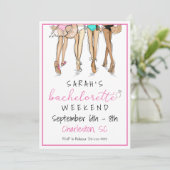 Bachelorette Party Weekend Itinerarium Bikini's Ri Kaart (Staand voorkant)