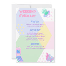 Bachelorette Party Weekend Itinerary Invitati