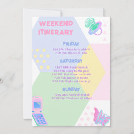 Bachelorette Party Weekend Itinerary Invitati Kaart