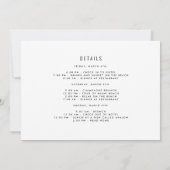 Bachelorette Party Weekend Itinerary Kaart (Achterkant)