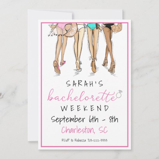 Bachelorette Party Weekend Route Bikini's Ring Kaart (Voorkant)