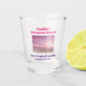 Bachelorette Party Weekend Tropical Beach Trip Shot Glas (Voorkant)