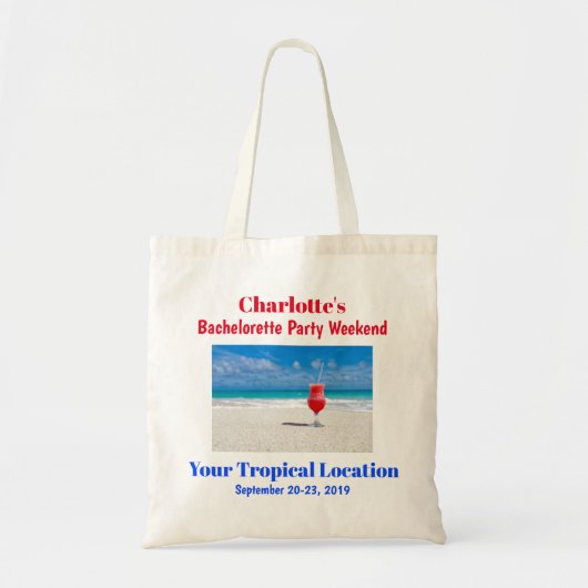 Bachelorette Party Weekend Tropical Beach Trip Tote Bag (Voorkant)