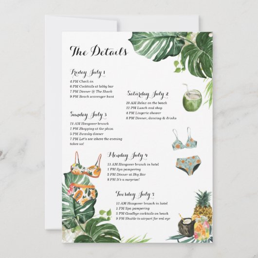 Bachelorette Party Weekend Uitnodiging (Achterkant)