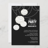 Bachelorette Party White Wedding Lantern Invite Kaart (Voorkant)