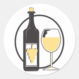 Bachelorette Party/white wine Ronde Sticker