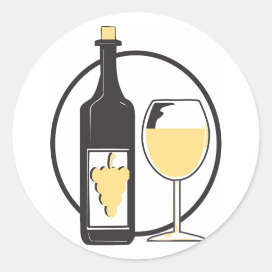 Bachelorette Party/white wine Ronde Sticker (Voorkant)