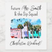 Bachelorette Party Wijn Etiket - Charleston Weeken (Enkel label)