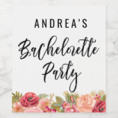 Bachelorette Party Wijnlabel Faux Gold Script Wijn Etiket (Enkel label)