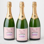 Bachelorette Party Wijnlabels | Bougee Babes Sparkling Wijnetiket (Flessen)