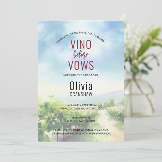 Bachelorette Party Wijnproeverij Bestemming Kaart (Staand voorkant)