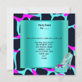 Bachelorette Party Wild Hot Pink Blauwgroen Aqua Kaart (Achterkant)