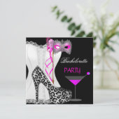 Bachelorette Party Wit Corset Roze Luipaard Kaart (Staand voorkant)
