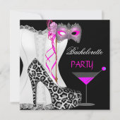 Bachelorette Party Wit Corset Roze Luipaard Kaart (Voorkant)