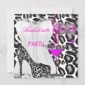 Bachelorette Party Wit Corset Roze Luipaard Kaart (Voorkant)