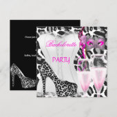 Bachelorette Party Wit Corset Roze Luipaard Kaart (Voorkant / Achterkant)