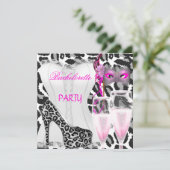 Bachelorette Party Wit Corset Roze Luipaard Kaart (Staand voorkant)
