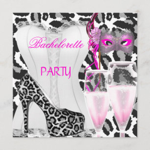 Bachelorette Party Wit Corset Roze Luipaard Kaart