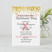 Bachelorette Party with Gold Confetti Sjabloon Kaart (Staand voorkant)